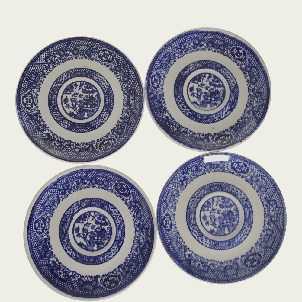 Royal Cuthbertson Blue Willow Demitasse Espresso Cups Saucers Set of 4 China - Picture 8 of 16